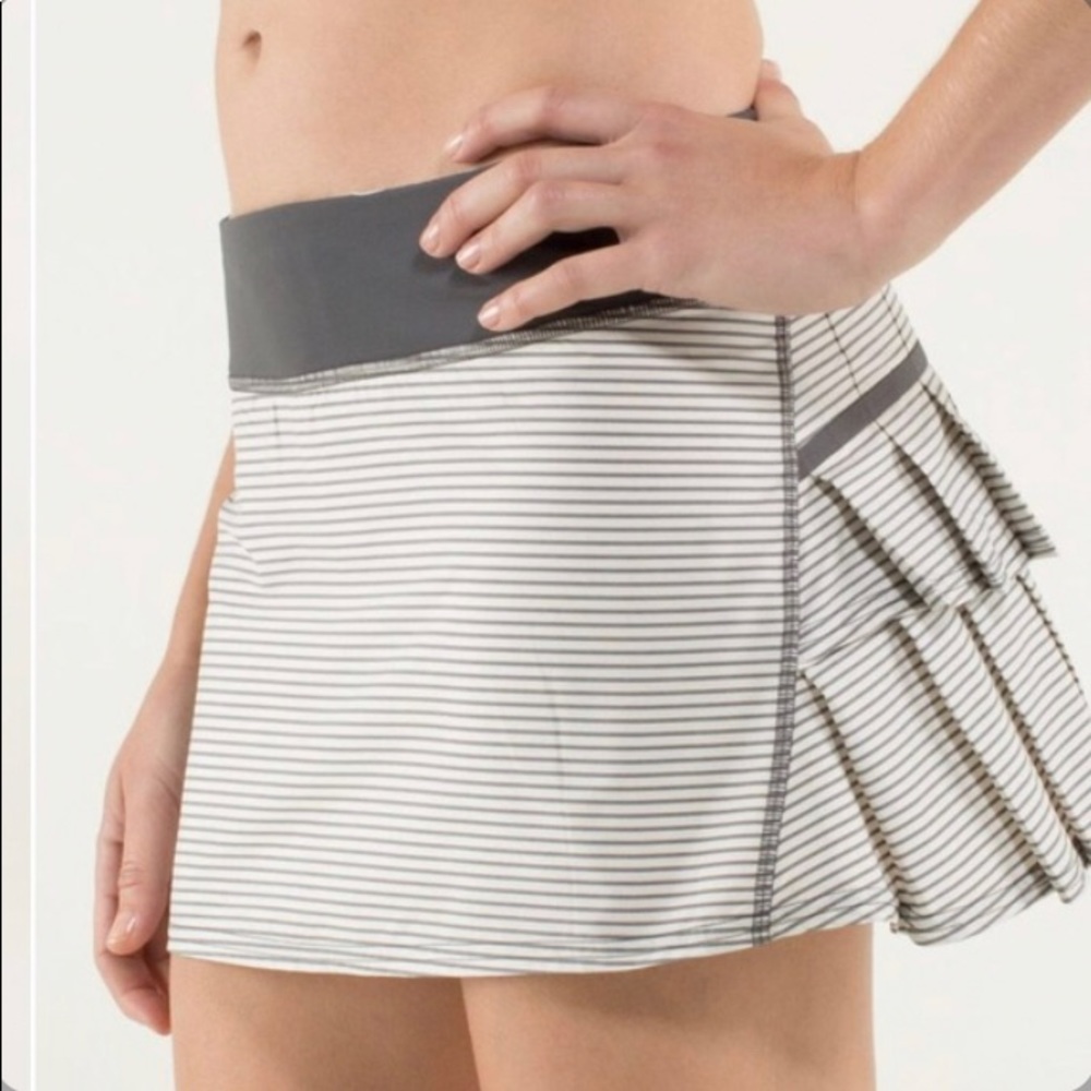 Gray and White Striped Lululemon Skirt